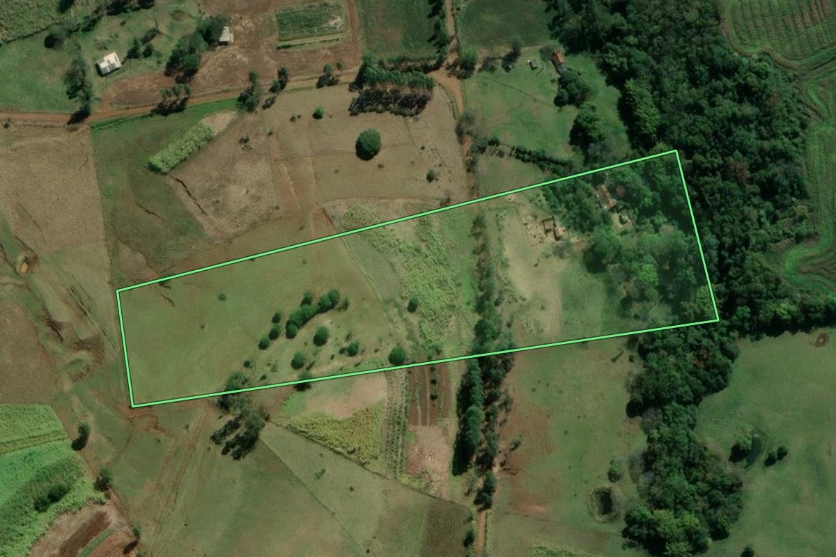 Imagem de satélite do imóvel rural em Abatiá (PR), com o contorno declarado no CAR desenhado por cima.