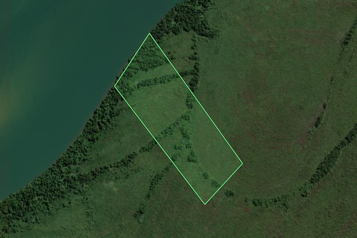 Imagem de satélite do imóvel rural em Altônia (PR), com o contorno declarado no CAR desenhado por cima.