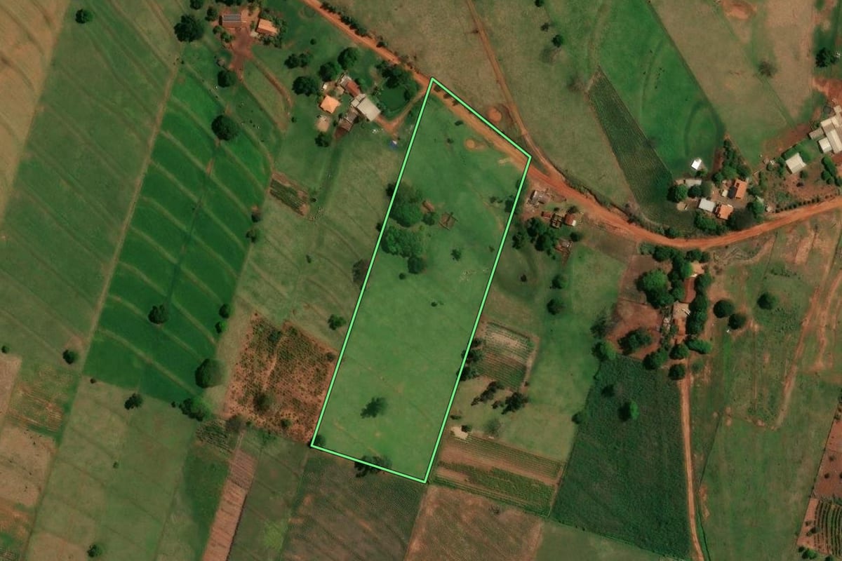 Imagem de satélite do imóvel rural em Altônia (PR), com o contorno declarado no CAR desenhado por cima.