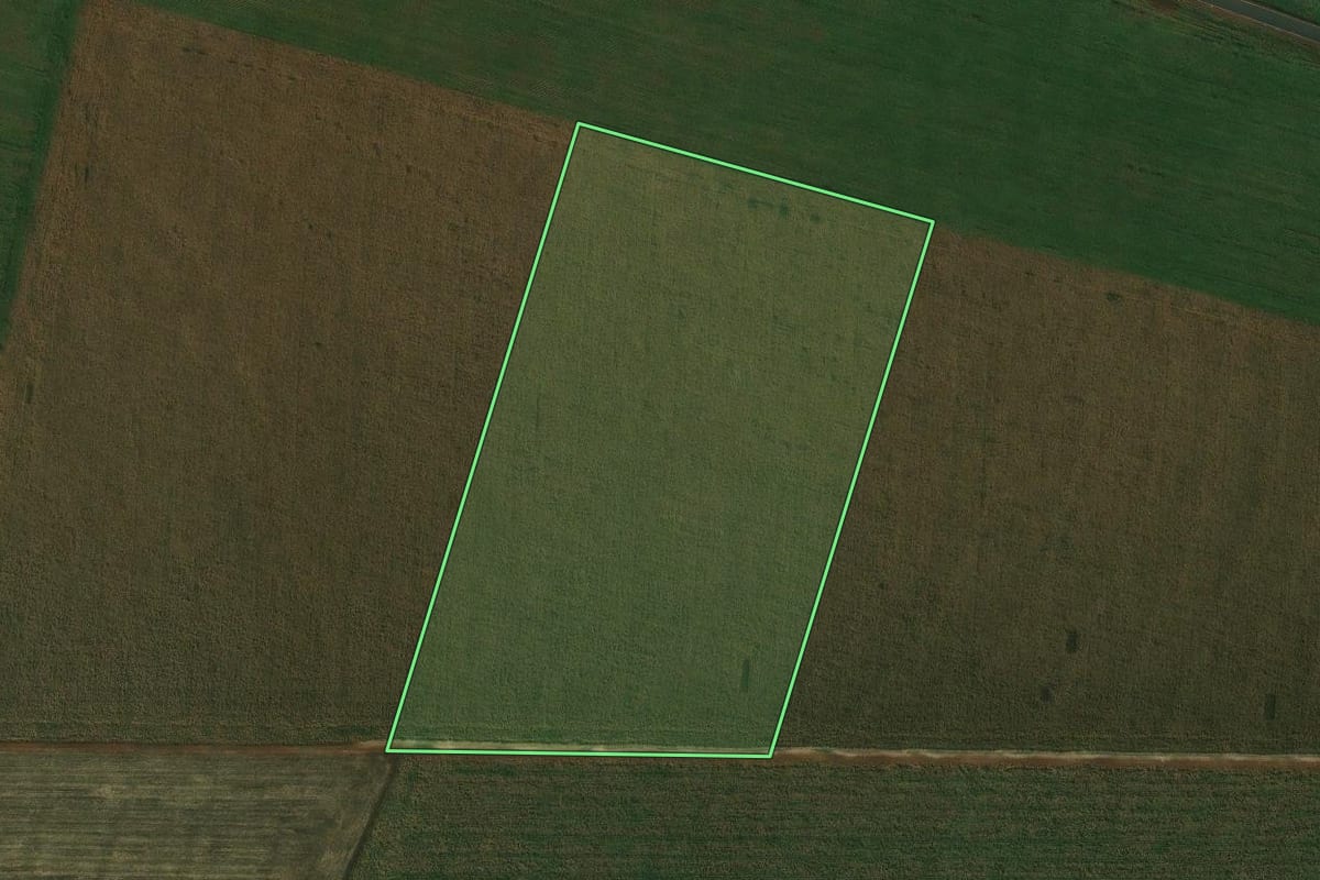 Imagem de satélite do imóvel rural em Alvorada do Sul (PR), com o contorno declarado no CAR desenhado por cima.