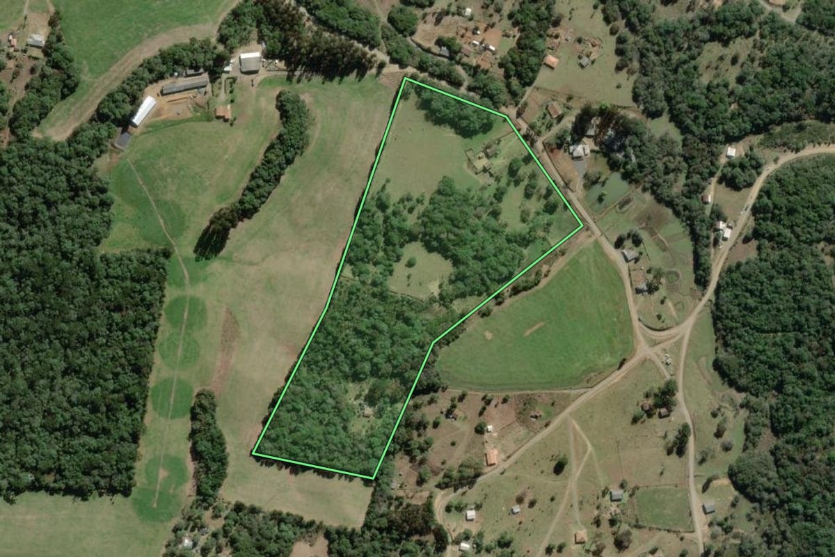 Imagem de satélite do imóvel rural em Antônio Olinto (PR), com o contorno declarado no CAR desenhado por cima.
