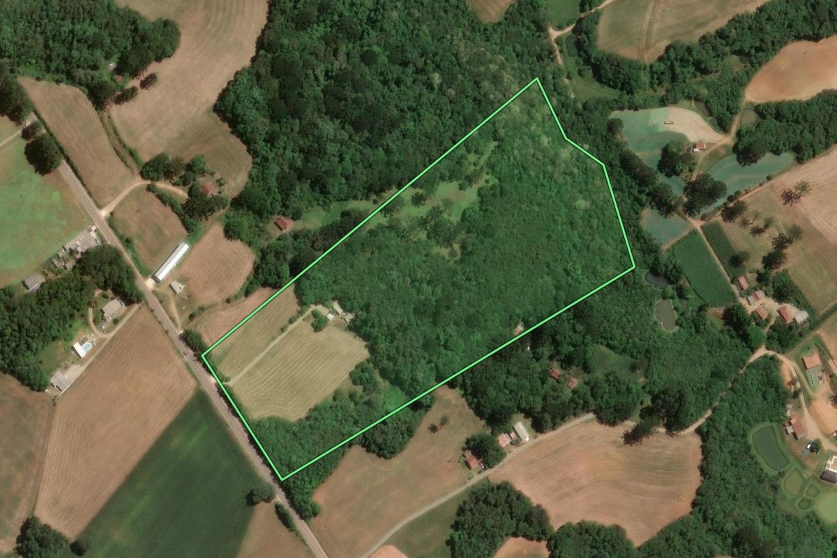Imagem de satélite do imóvel rural em Araucária (PR), com o contorno declarado no CAR desenhado por cima.
