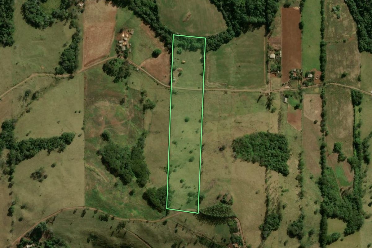 Imagem de satélite do imóvel rural em Ariranha do Ivaí (PR), com o contorno declarado no CAR desenhado por cima.
