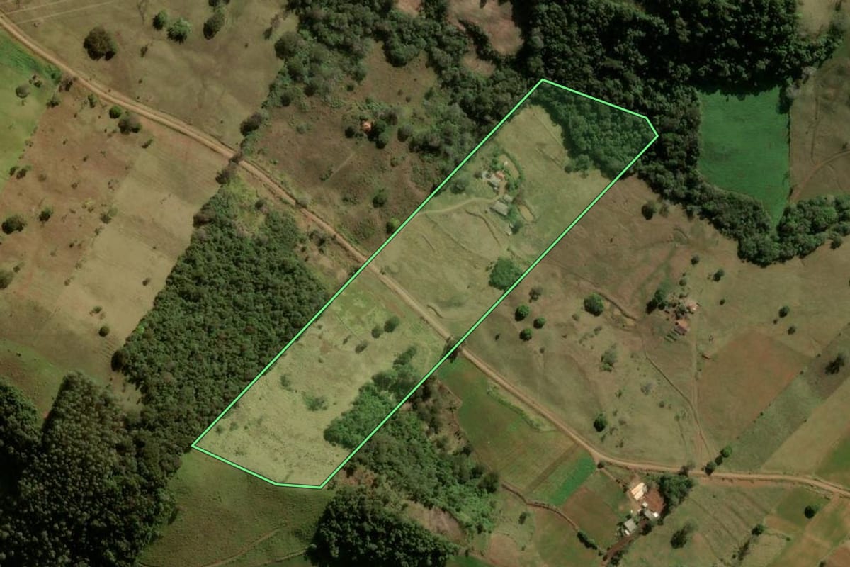 Imagem de satélite do imóvel rural em Ariranha do Ivaí (PR), com o contorno declarado no CAR desenhado por cima.