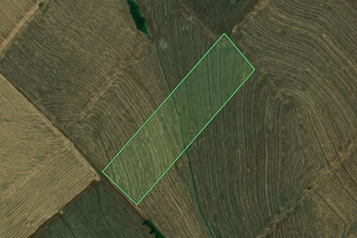 Imagem de satélite do imóvel rural em Assaí (PR), com o contorno declarado no CAR desenhado por cima.