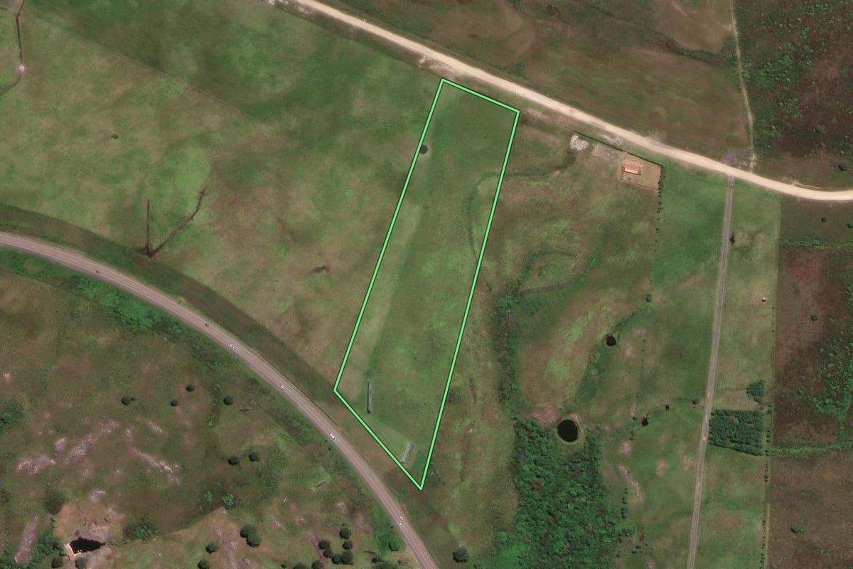 Imagem de satélite do imóvel rural em Balsa Nova (PR), com o contorno declarado no CAR desenhado por cima.