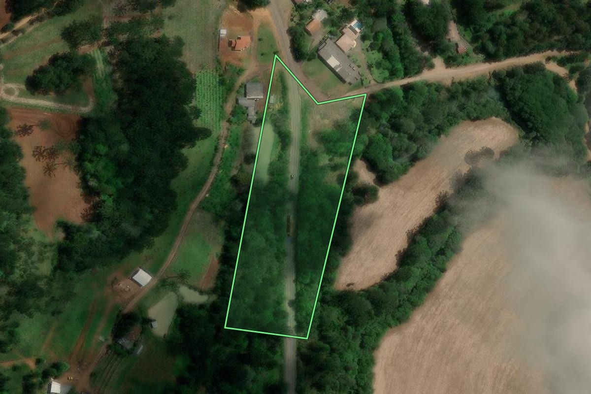 Imagem de satélite do imóvel rural em Bituruna (PR), com o contorno declarado no CAR desenhado por cima.