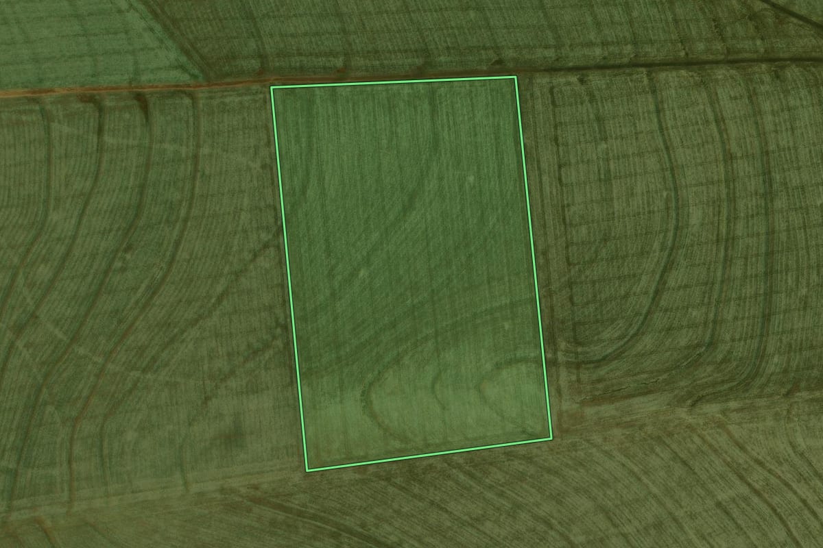 Imagem de satélite do imóvel rural em Boa Esperança (PR), com o contorno declarado no CAR desenhado por cima.