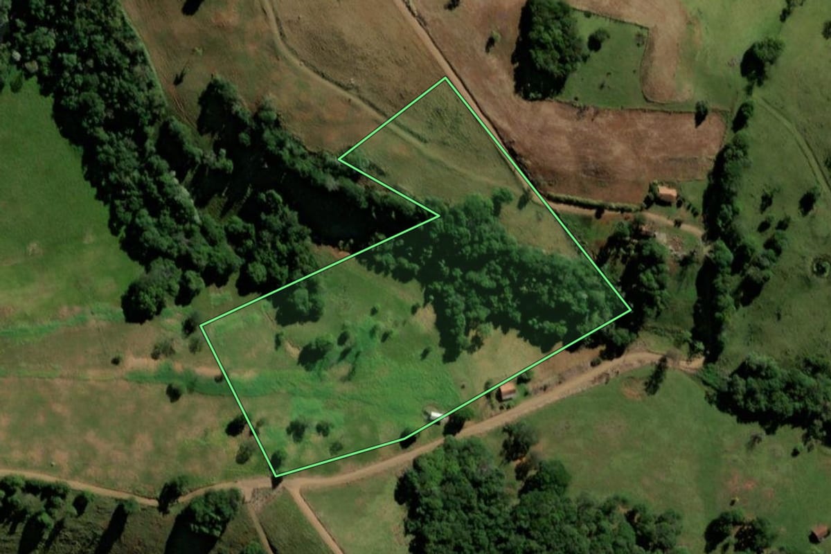 Imagem de satélite do imóvel rural em Bom Jesus do Sul (PR), com o contorno declarado no CAR desenhado por cima.