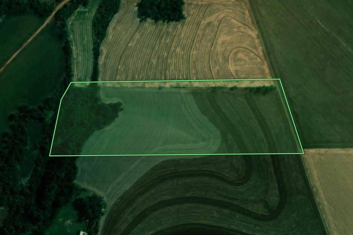 Imagem de satélite do imóvel rural em Cambé (PR), com o contorno declarado no CAR desenhado por cima.