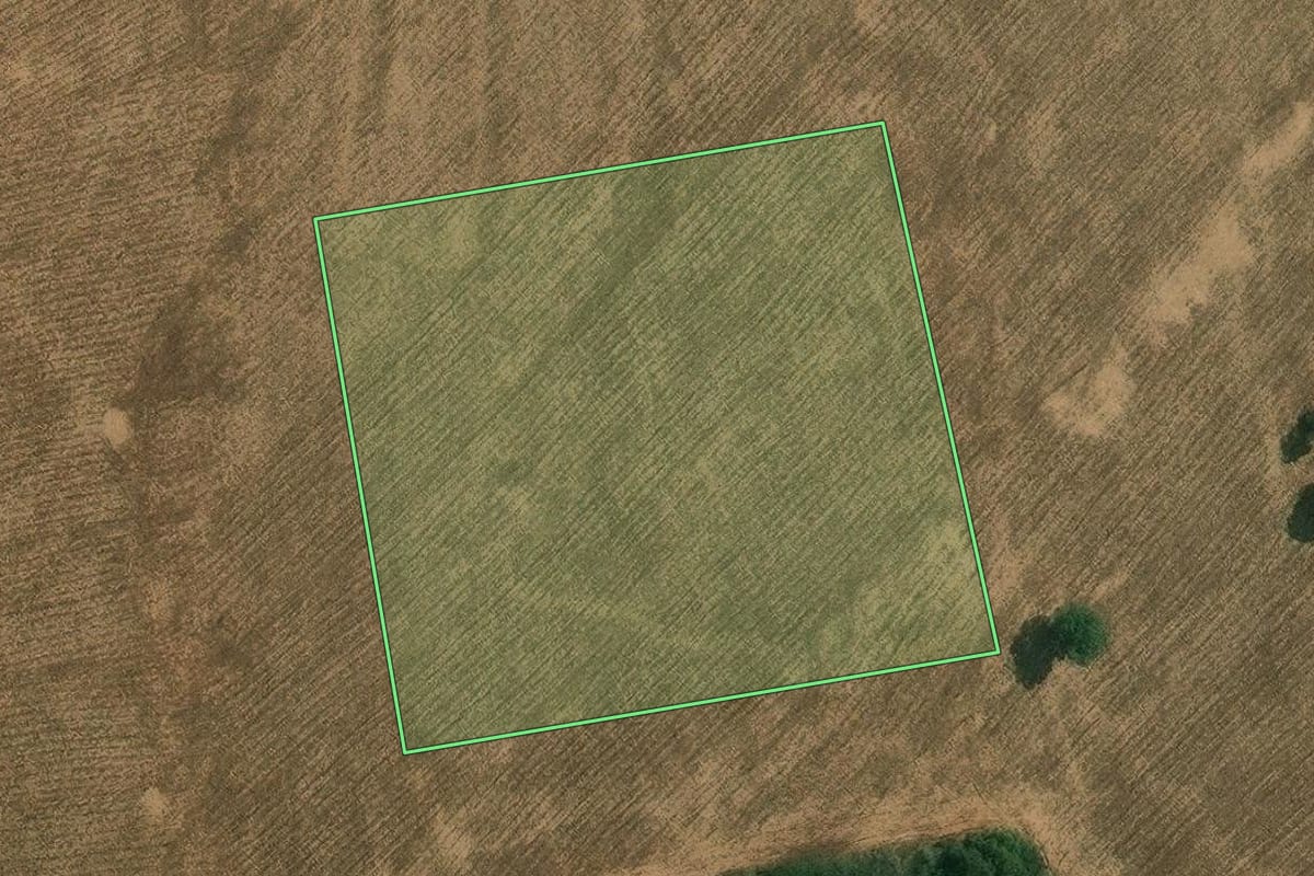 Imagem de satélite do imóvel rural em Cambé (PR), com o contorno declarado no CAR desenhado por cima.