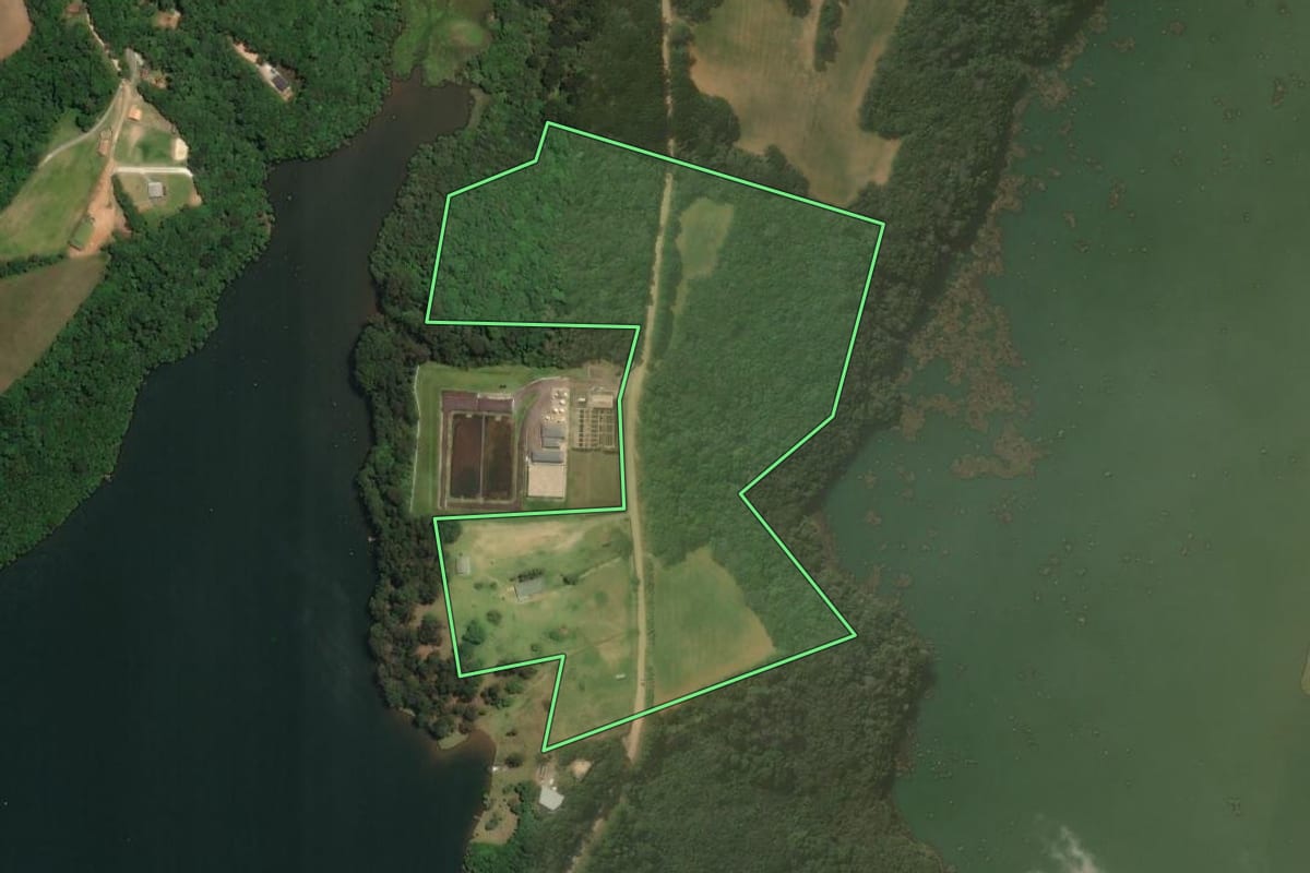 Imagem de satélite do imóvel rural em Campo Largo (PR), com o contorno declarado no CAR desenhado por cima.