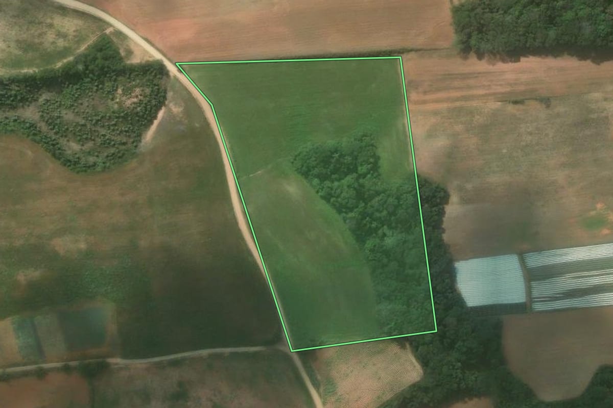 Imagem de satélite do imóvel rural em Contenda (PR), com o contorno declarado no CAR desenhado por cima.