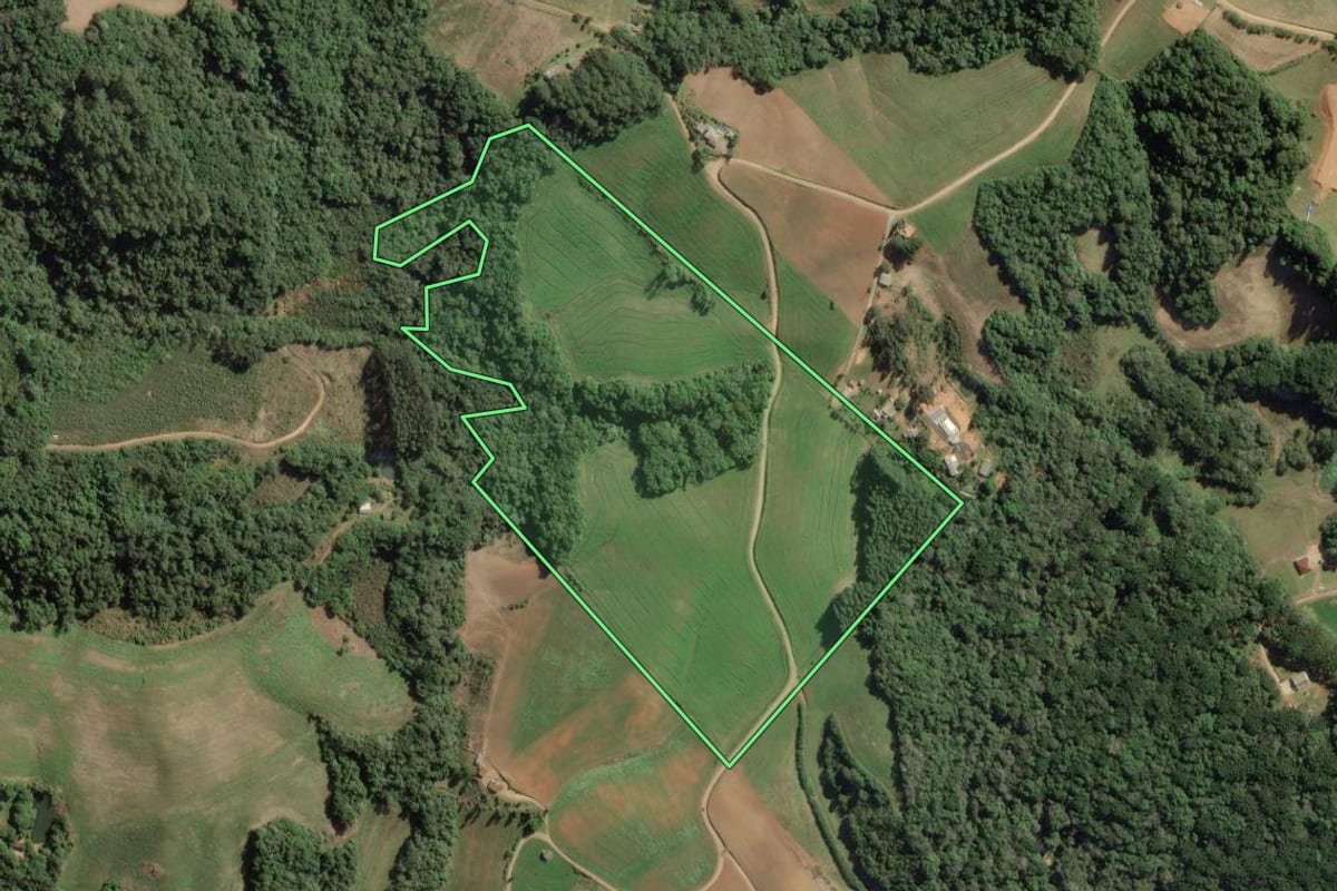 Imagem de satélite do imóvel rural em Contenda (PR), com o contorno declarado no CAR desenhado por cima.