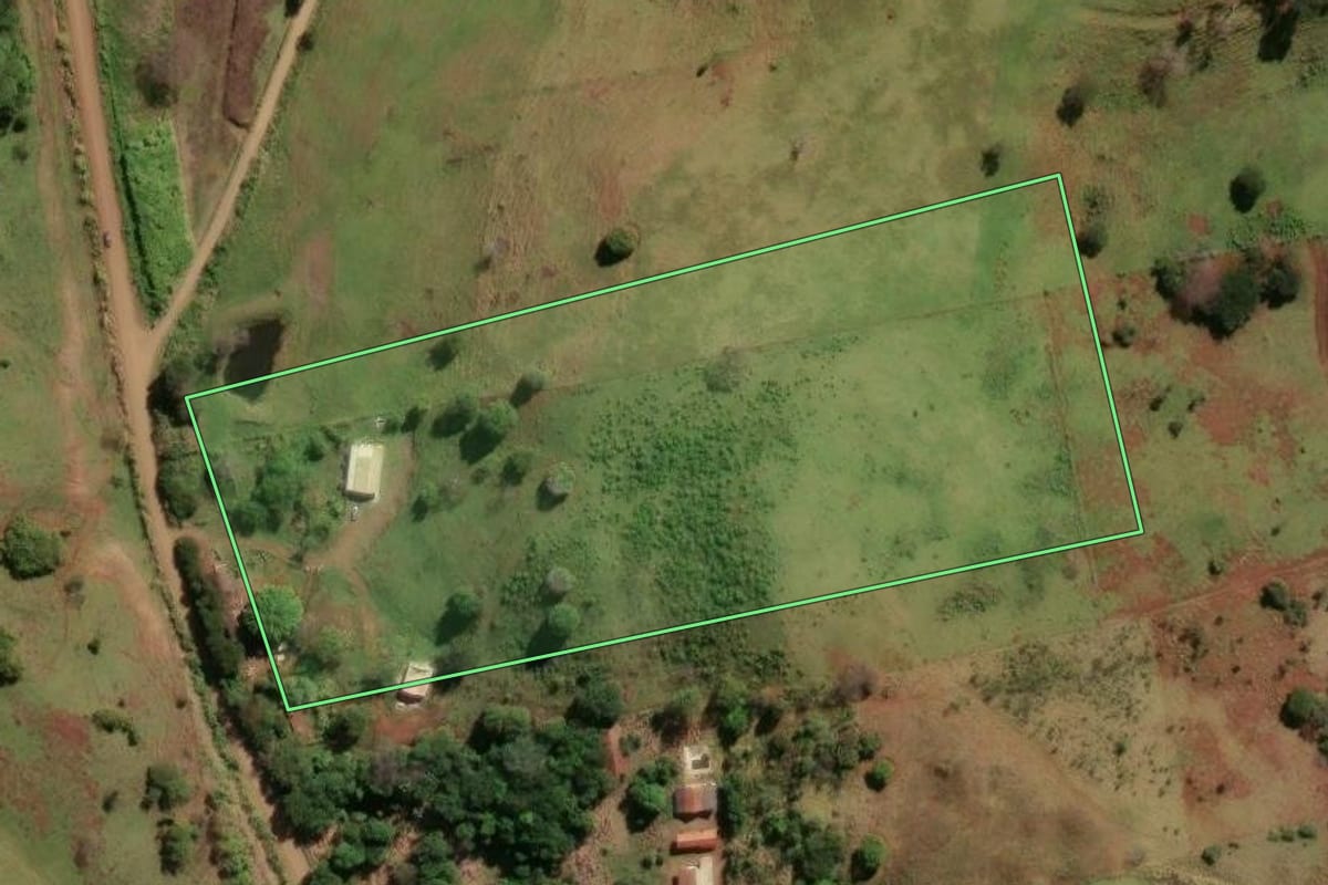 Imagem de satélite do imóvel rural em Cornélio Procópio (PR), com o contorno declarado no CAR desenhado por cima.
