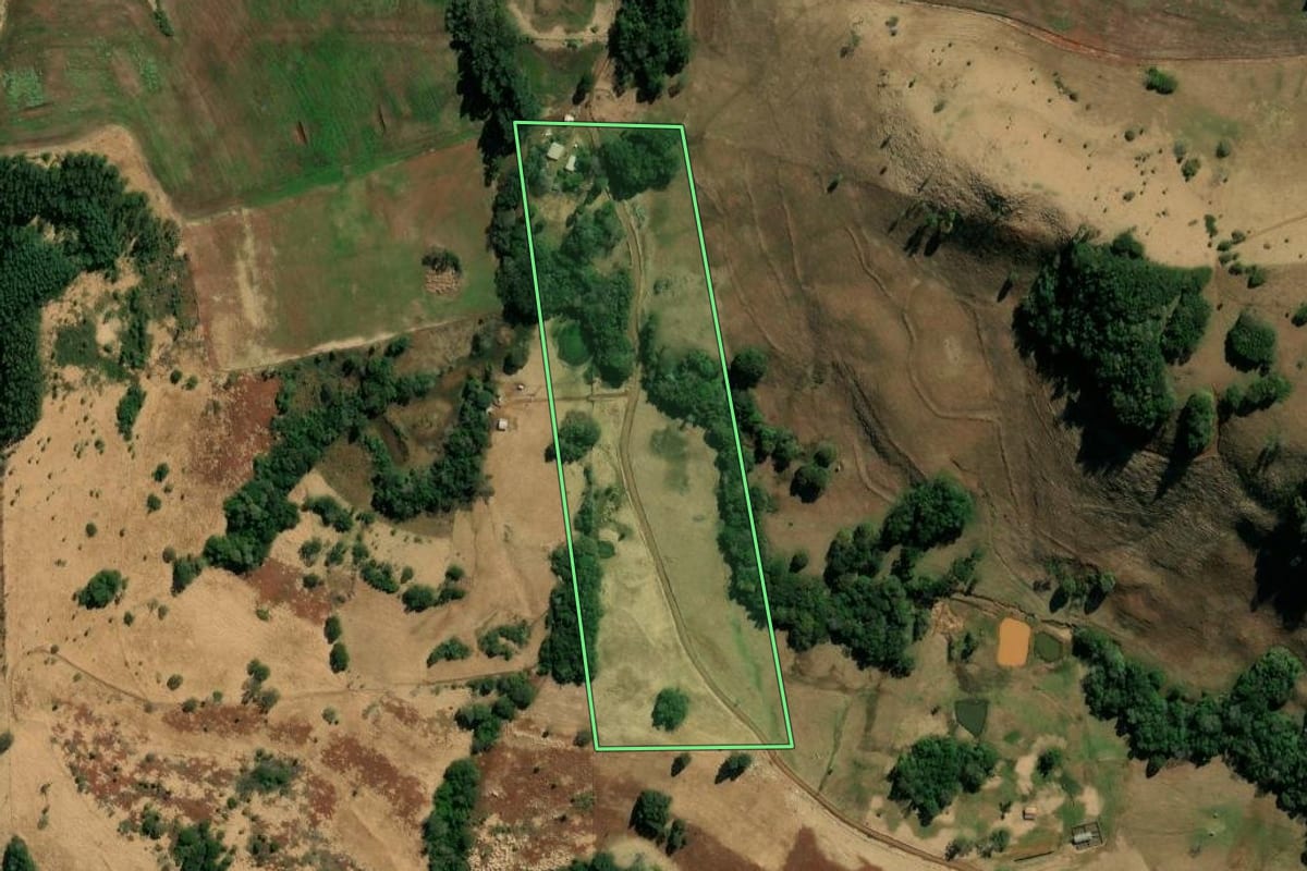 Imagem de satélite do imóvel rural em Coronel Vivida (PR), com o contorno declarado no CAR desenhado por cima.