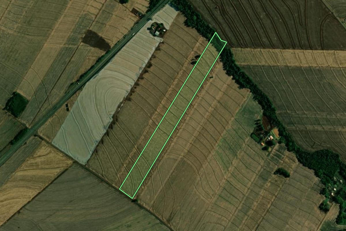 Imagem de satélite do imóvel rural em Doutor Camargo (PR), com o contorno declarado no CAR desenhado por cima.