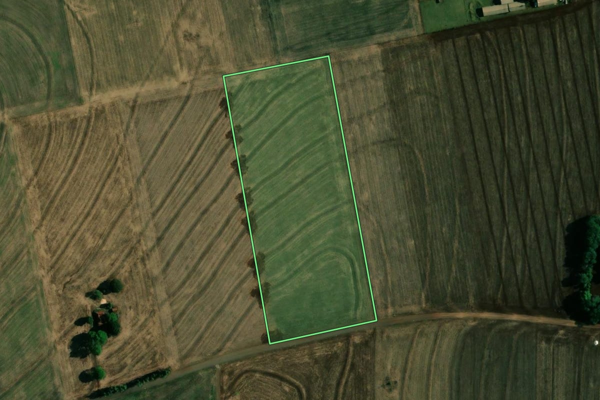 Imagem de satélite do imóvel rural em Doutor Camargo (PR), com o contorno declarado no CAR desenhado por cima.