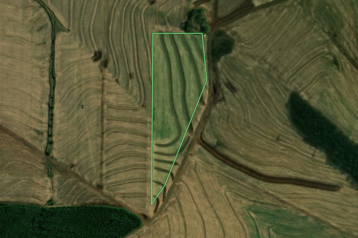 Imagem de satélite do imóvel rural em Doutor Camargo (PR), com o contorno declarado no CAR desenhado por cima.