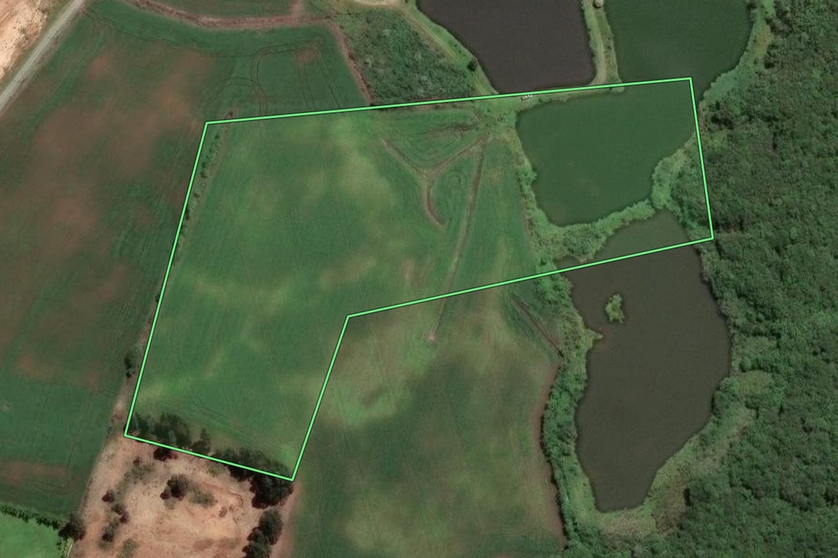 Imagem de satélite do imóvel rural em Fazenda Rio Grande (PR), com o contorno declarado no CAR desenhado por cima.