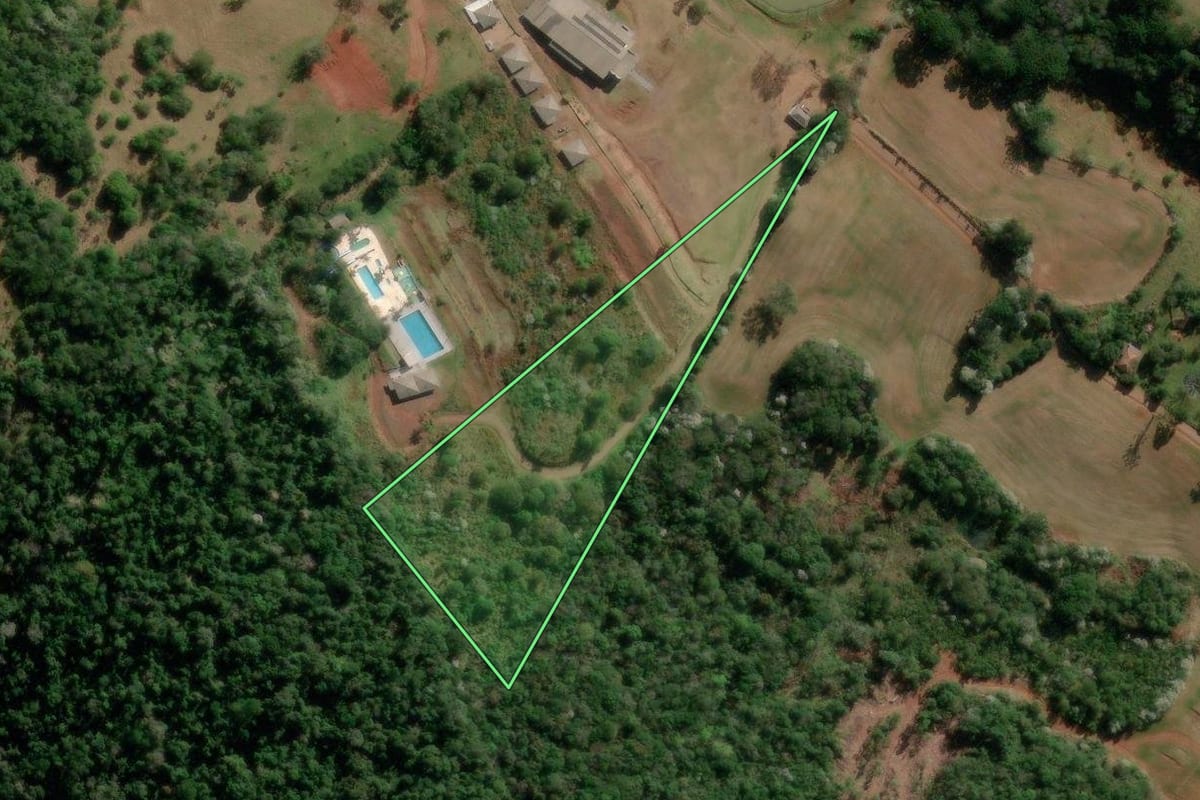 Imagem de satélite do imóvel rural em Francisco Beltrão (PR), com o contorno declarado no CAR desenhado por cima.