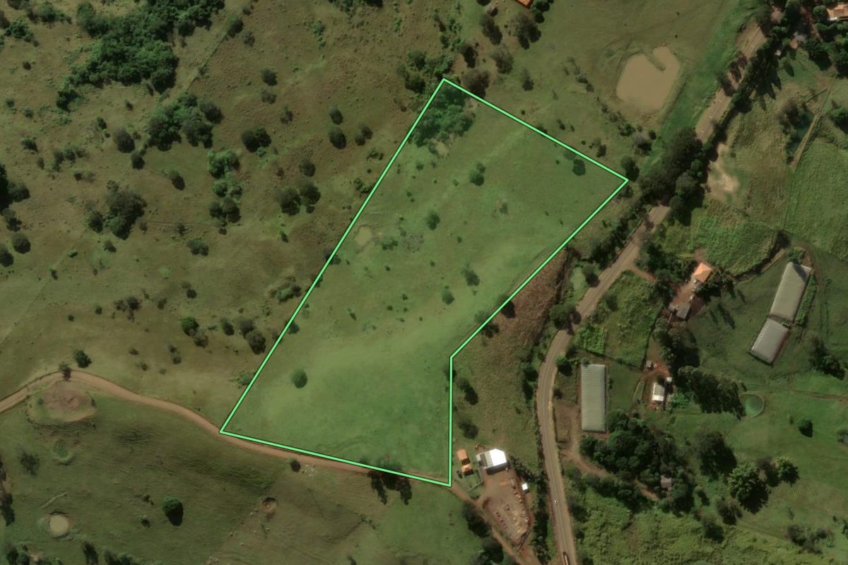Imagem de satélite do imóvel rural em Grandes Rios (PR), com o contorno declarado no CAR desenhado por cima.