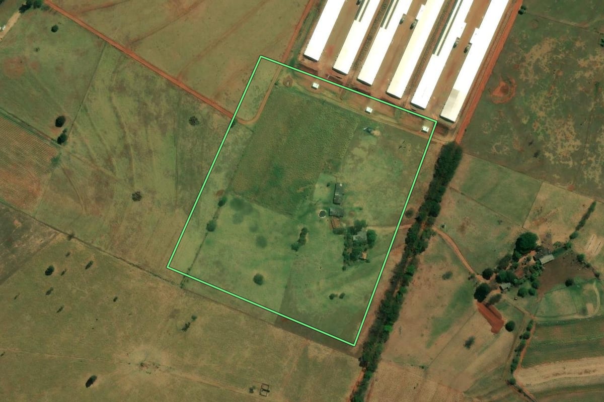 Imagem de satélite do imóvel rural em Guaraci (PR), com o contorno declarado no CAR desenhado por cima.