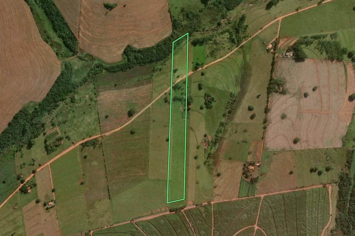 Imagem de satélite do imóvel rural em Guaraci (PR), com o contorno declarado no CAR desenhado por cima.