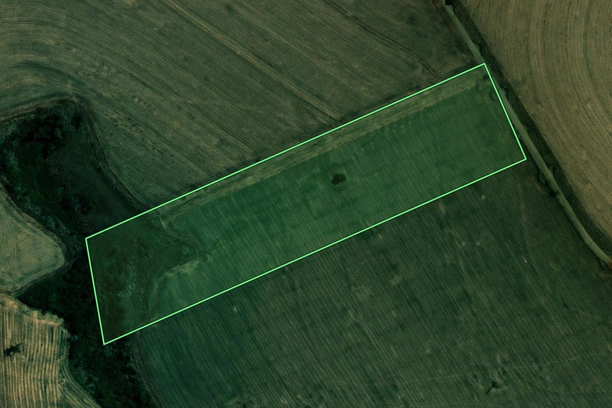 Imagem de satélite do imóvel rural em Ibiporã (PR), com o contorno declarado no CAR desenhado por cima.