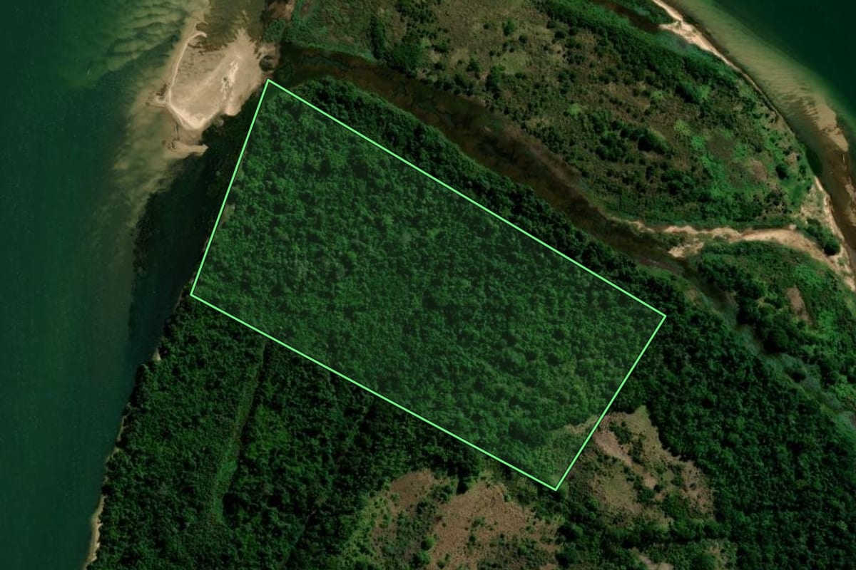 Imagem de satélite do imóvel rural em Icaraíma (PR), com o contorno declarado no CAR desenhado por cima.
