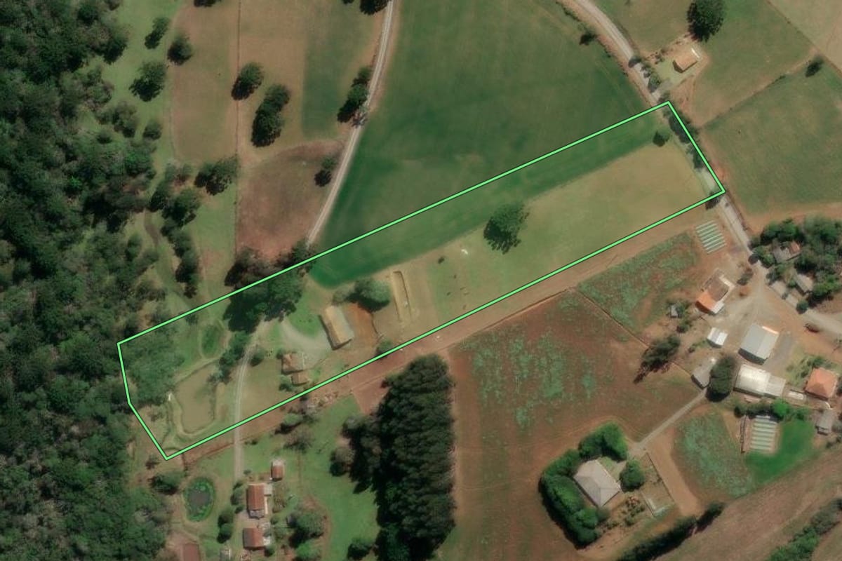 Imagem de satélite do imóvel rural em Imbituva (PR), com o contorno declarado no CAR desenhado por cima.