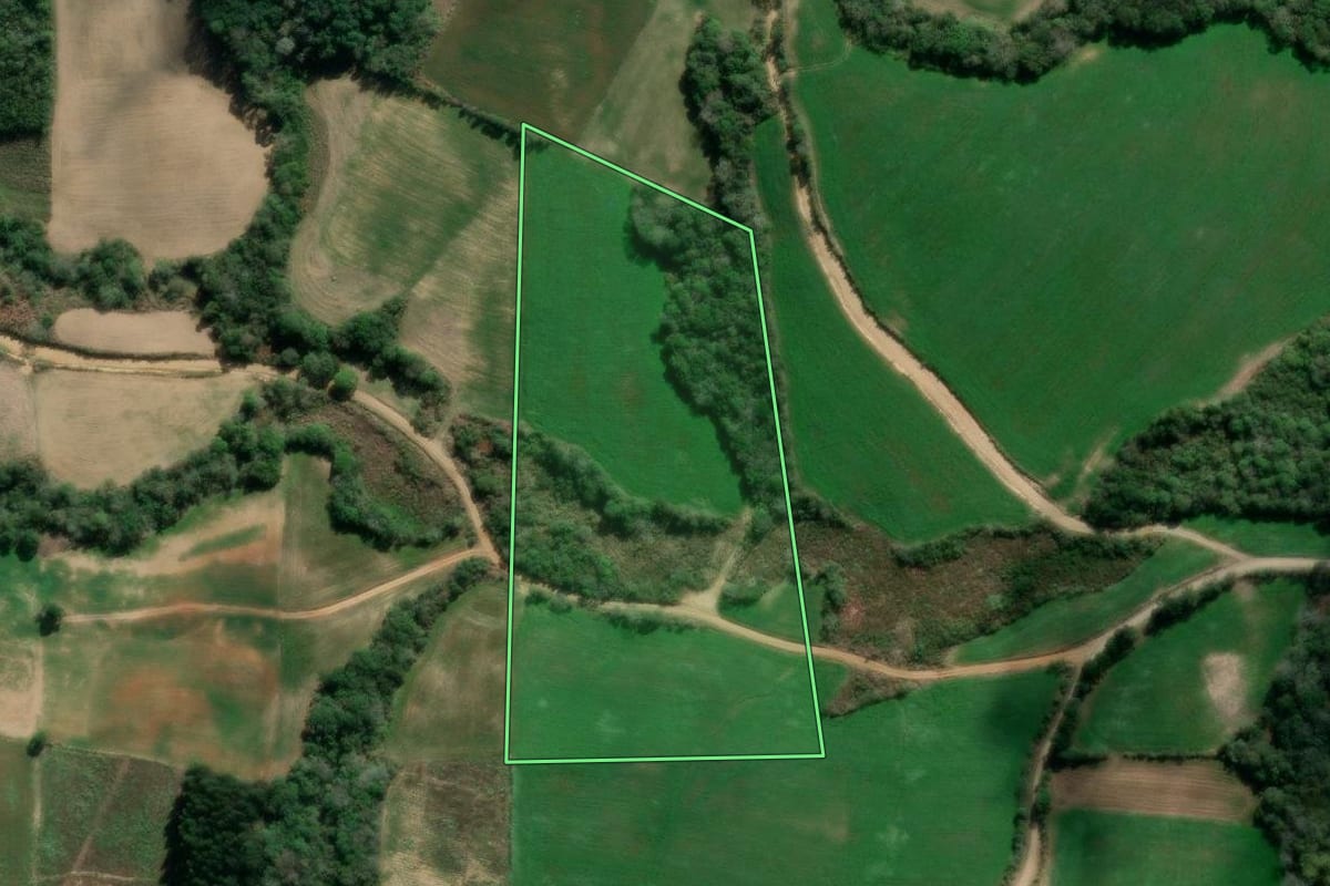 Imagem de satélite do imóvel rural em Imbituva (PR), com o contorno declarado no CAR desenhado por cima.