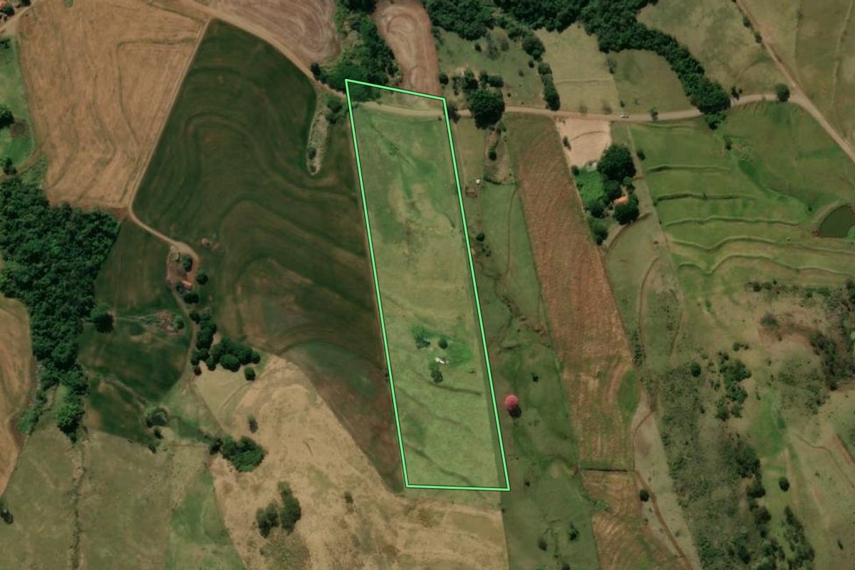 Imagem de satélite do imóvel rural em Jandaia do Sul (PR), com o contorno declarado no CAR desenhado por cima.