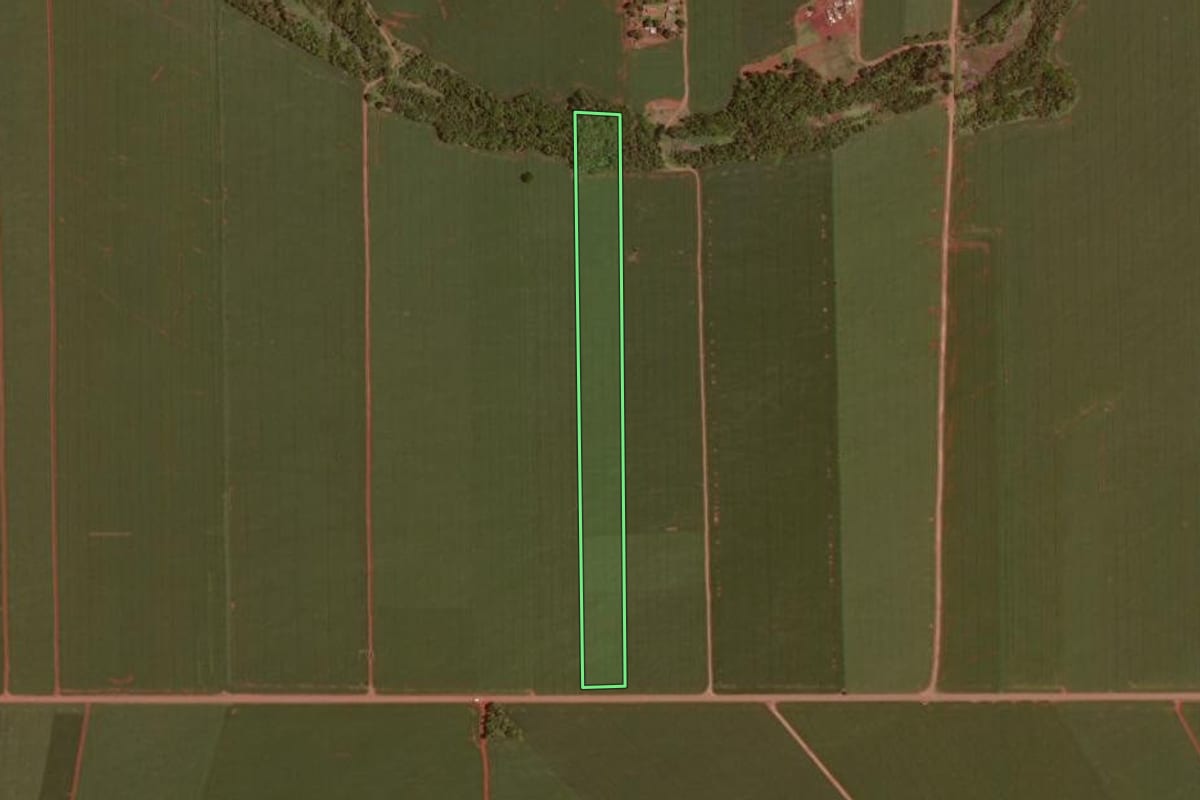 Imagem de satélite do imóvel rural em Juranda (PR), com o contorno declarado no CAR desenhado por cima.