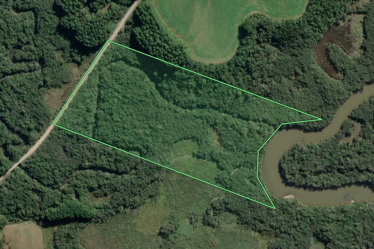 Imagem de satélite do imóvel rural em Lapa (PR), com o contorno declarado no CAR desenhado por cima.