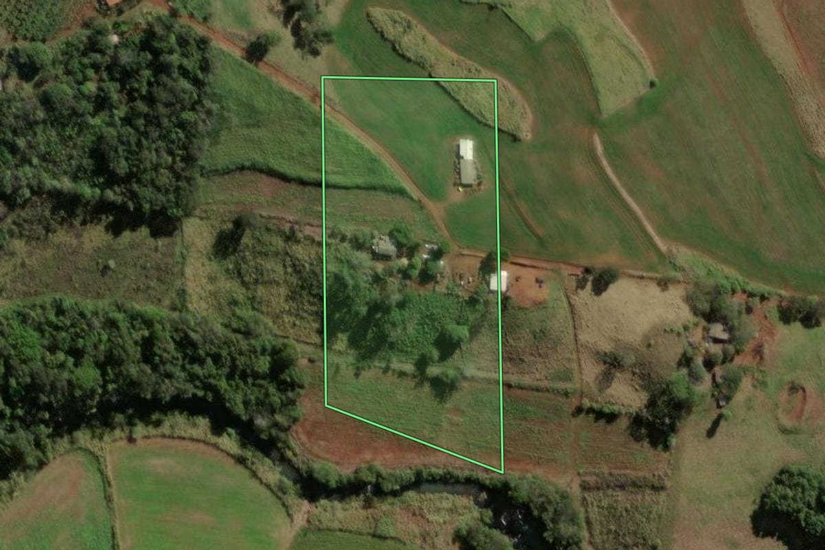 Imagem de satélite do imóvel rural em Londrina (PR), com o contorno declarado no CAR desenhado por cima.