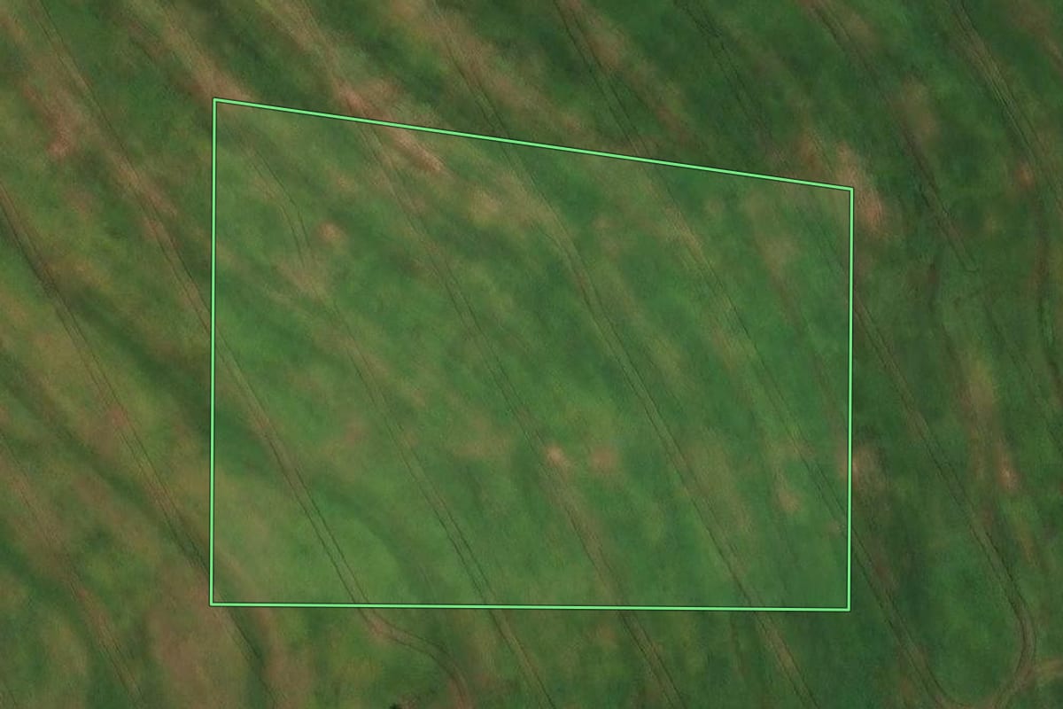 Imagem de satélite do imóvel rural em Maringá (PR), com o contorno declarado no CAR desenhado por cima.
