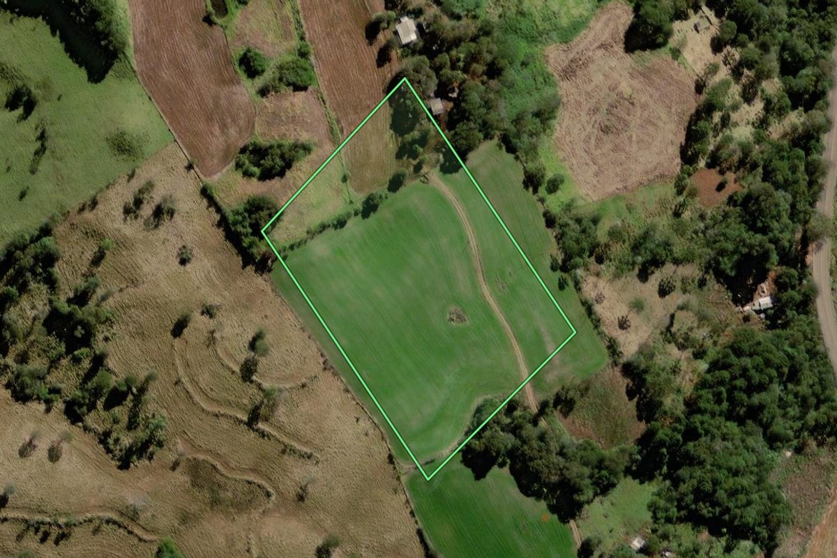 Imagem de satélite do imóvel rural em Marquinho (PR), com o contorno declarado no CAR desenhado por cima.