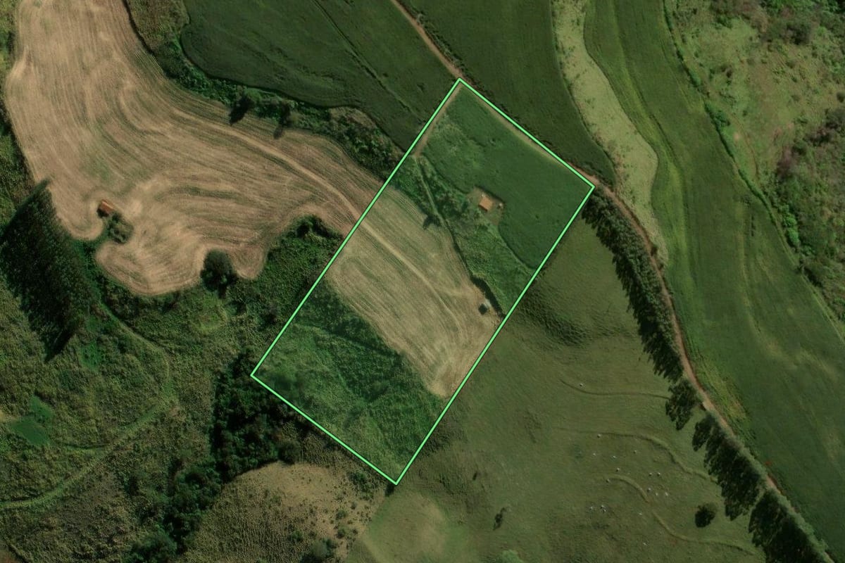 Imagem de satélite do imóvel rural em Marumbi (PR), com o contorno declarado no CAR desenhado por cima.