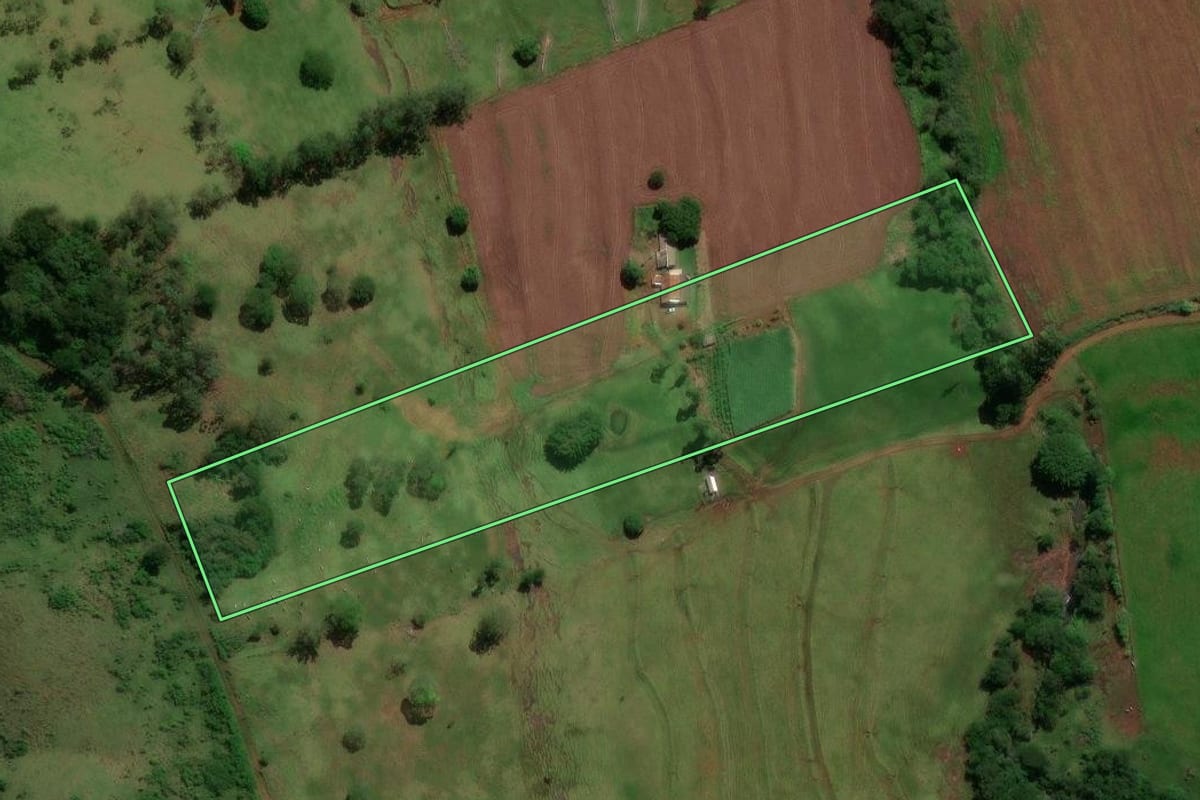 Imagem de satélite do imóvel rural em Marumbi (PR), com o contorno declarado no CAR desenhado por cima.