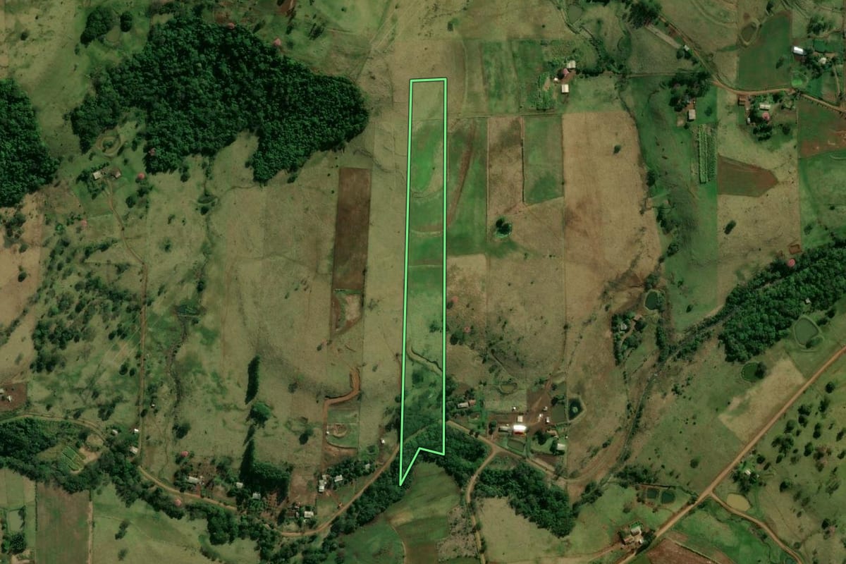 Imagem de satélite do imóvel rural em Missal (PR), com o contorno declarado no CAR desenhado por cima.