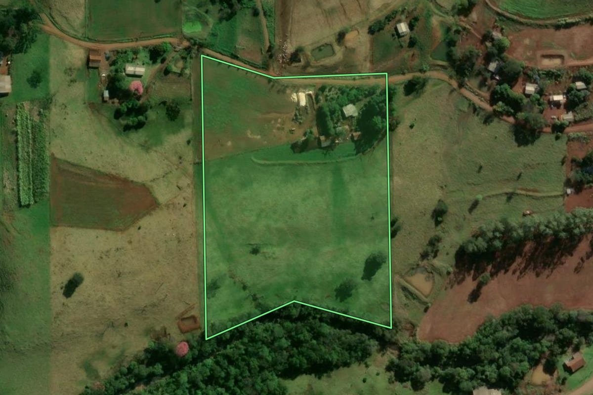 Imagem de satélite do imóvel rural em Missal (PR), com o contorno declarado no CAR desenhado por cima.