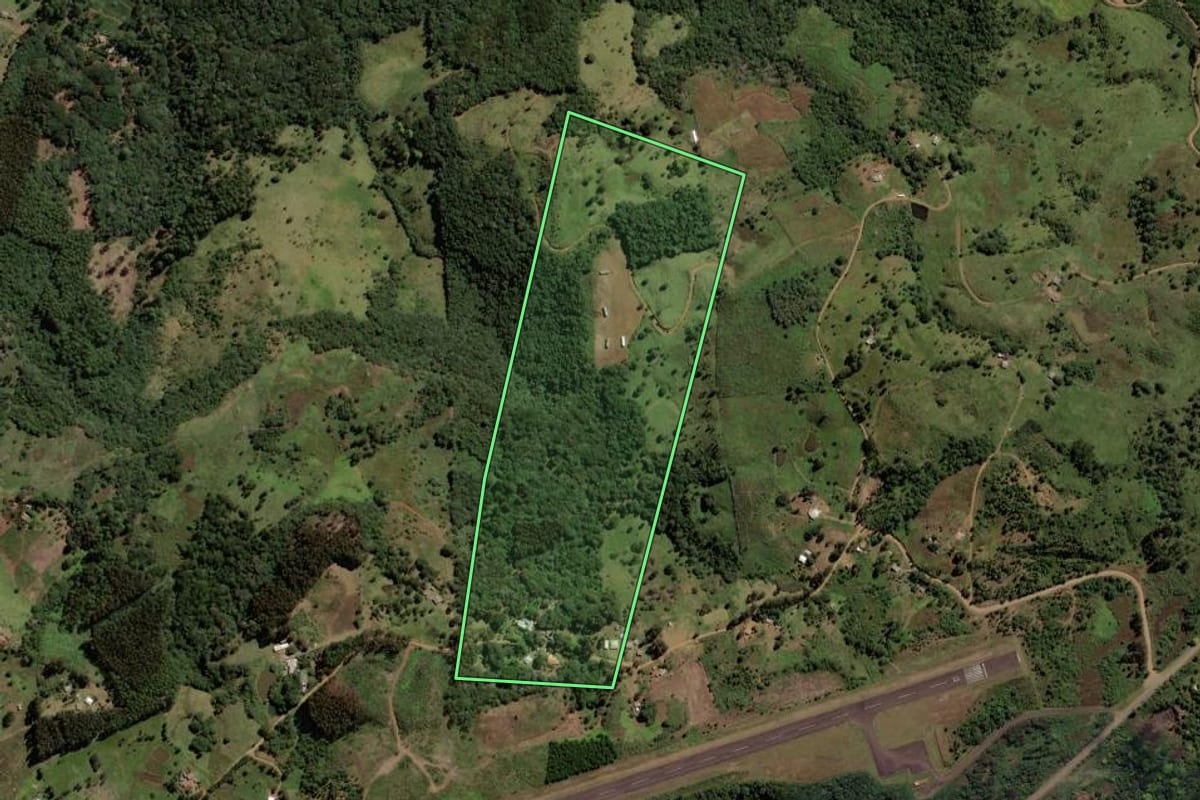 Imagem de satélite do imóvel rural em Pinhão (PR), com o contorno declarado no CAR desenhado por cima.