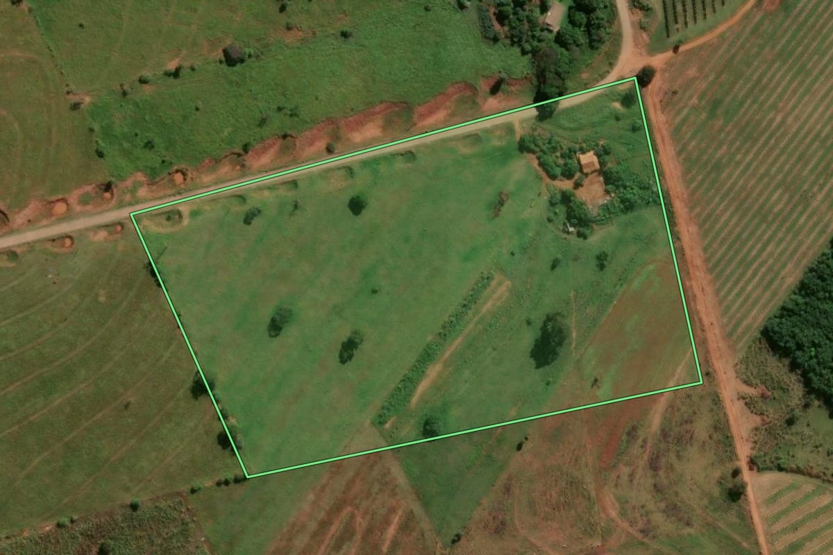 Imagem de satélite do imóvel rural em Porto Rico (PR), com o contorno declarado no CAR desenhado por cima.