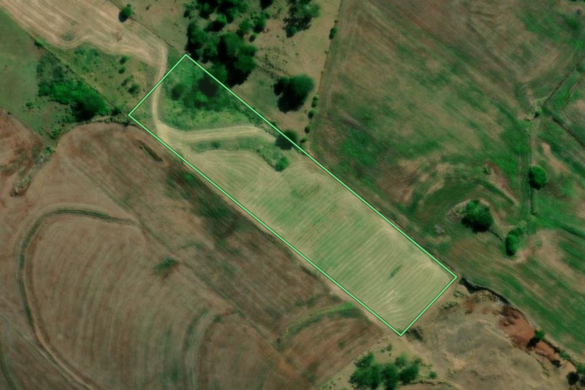 Imagem de satélite do imóvel rural em Primeiro de Maio (PR), com o contorno declarado no CAR desenhado por cima.