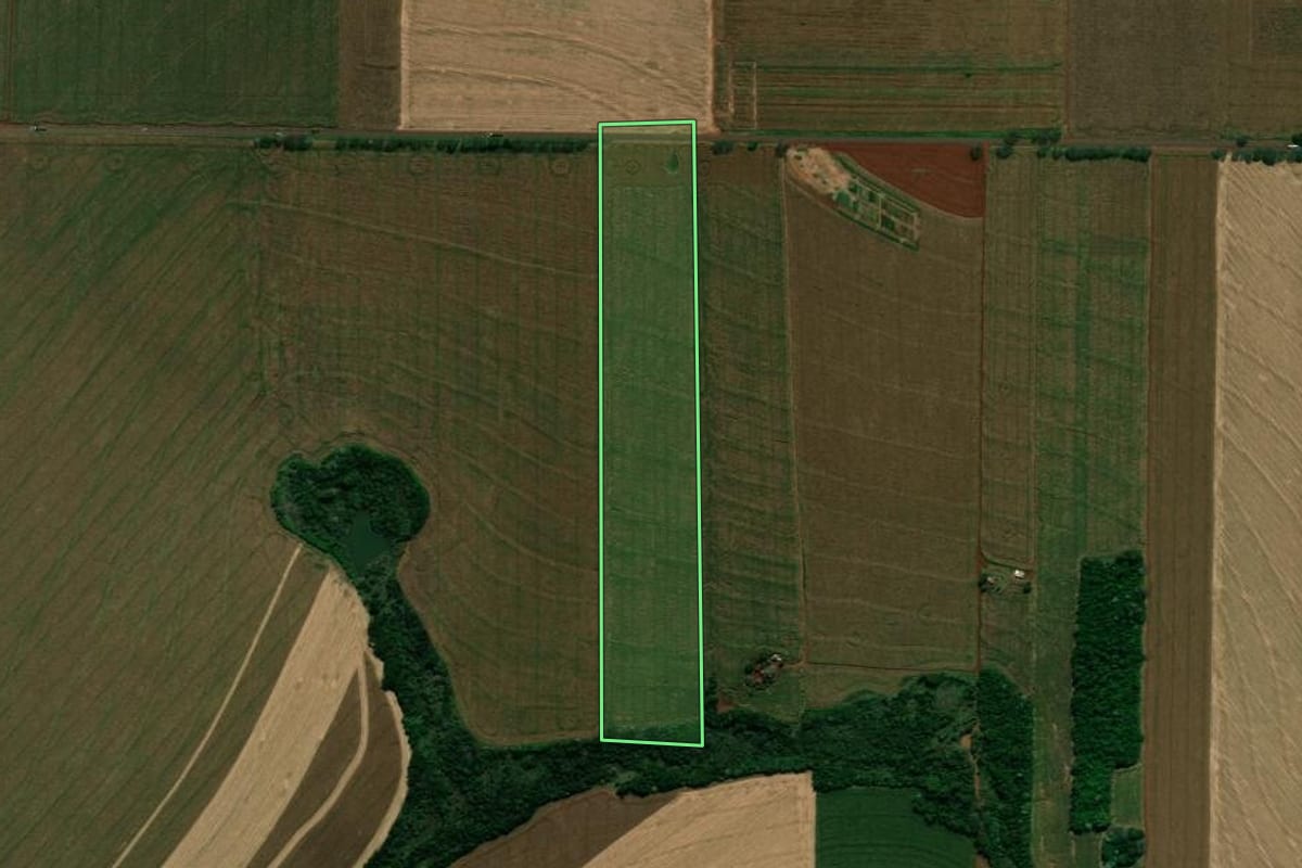 Imagem de satélite do imóvel rural em Quarto Centenário (PR), com o contorno declarado no CAR desenhado por cima.