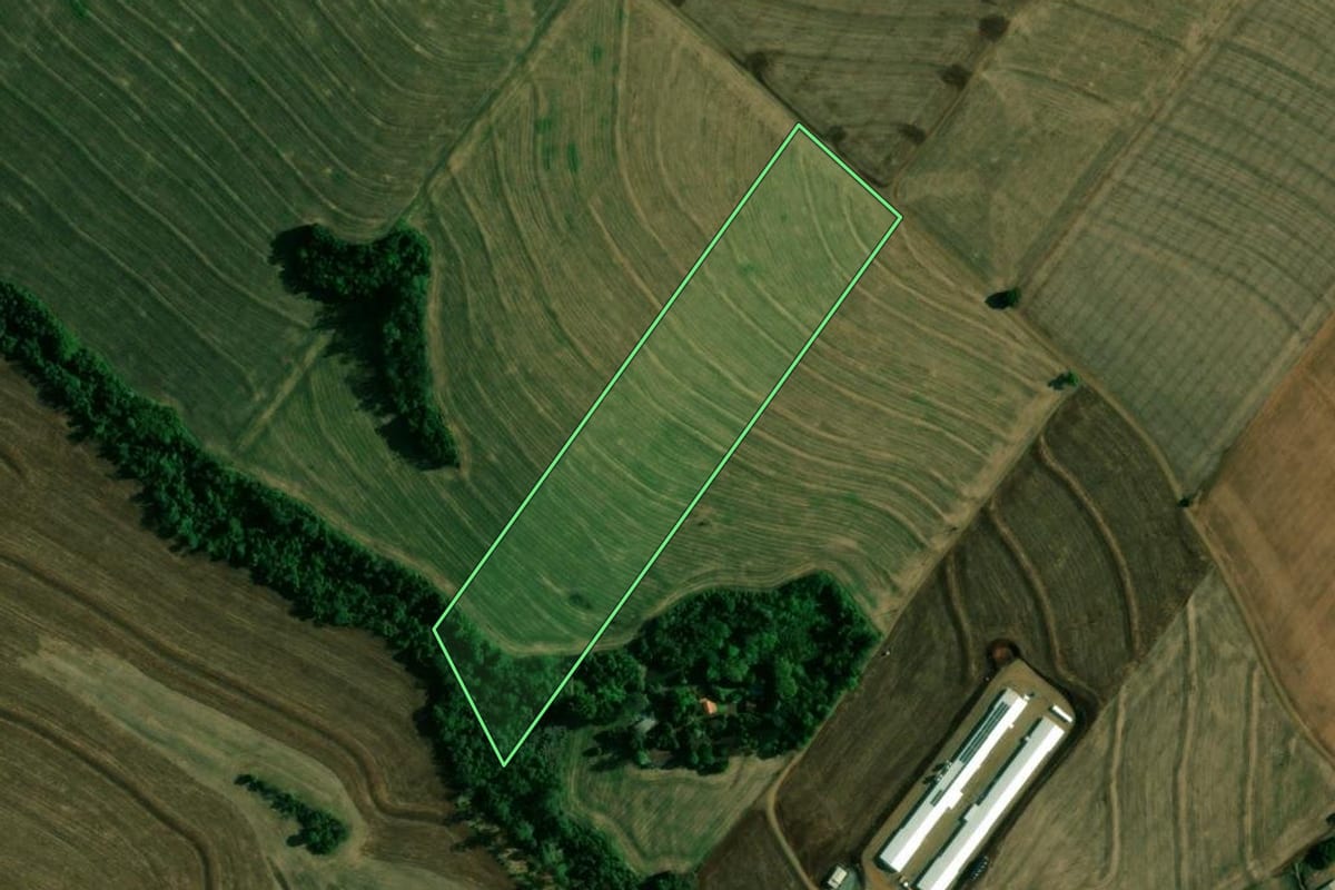 Imagem de satélite do imóvel rural em Quinta do Sol (PR), com o contorno declarado no CAR desenhado por cima.