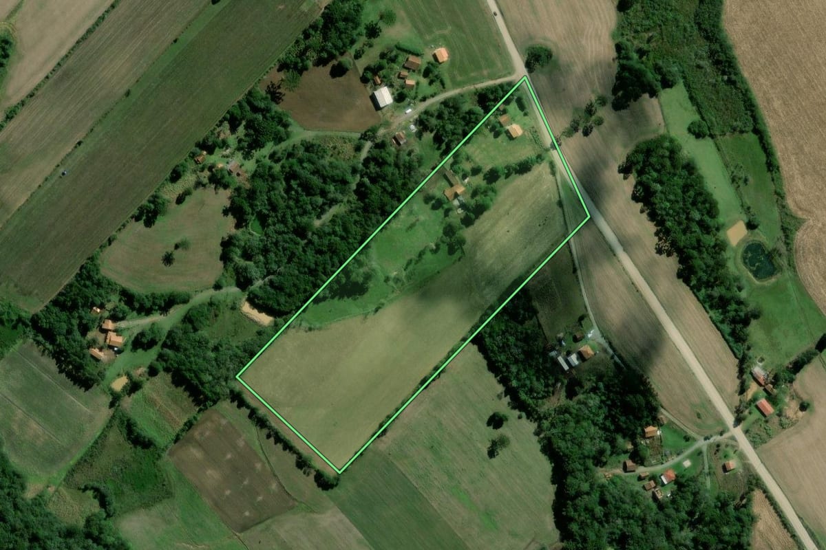 Imagem de satélite do imóvel rural em Rebouças (PR), com o contorno declarado no CAR desenhado por cima.