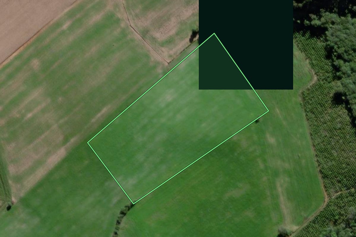 Imagem de satélite do imóvel rural em Rebouças (PR), com o contorno declarado no CAR desenhado por cima.