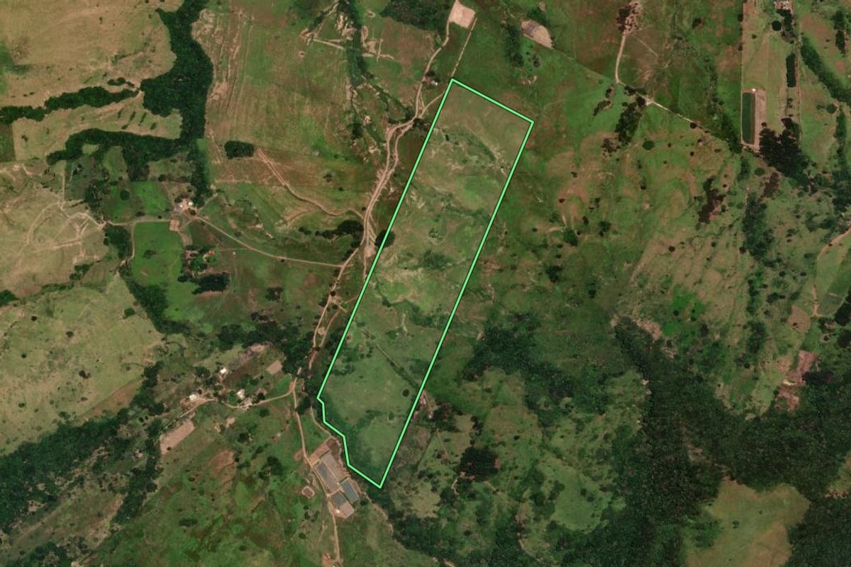 Imagem de satélite do imóvel rural em Rosário do Ivaí (PR), com o contorno declarado no CAR desenhado por cima.